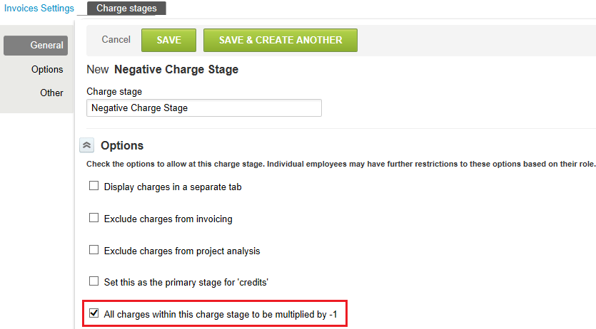 Negative Charge Stages