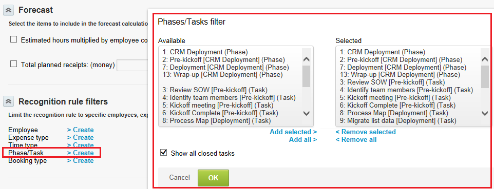 Phase Task Filter