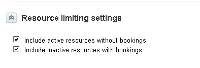 Resource limiting settings