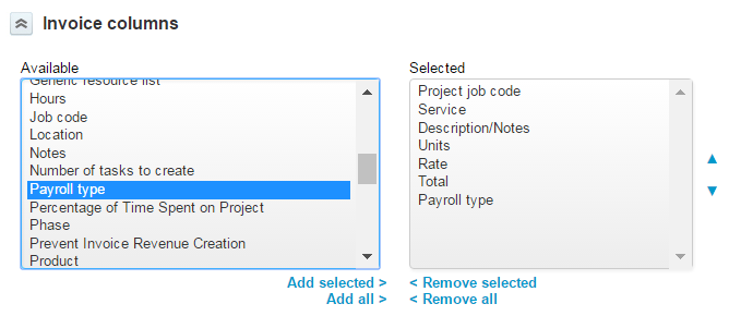 Include Time Entry Payroll Type In Invoices